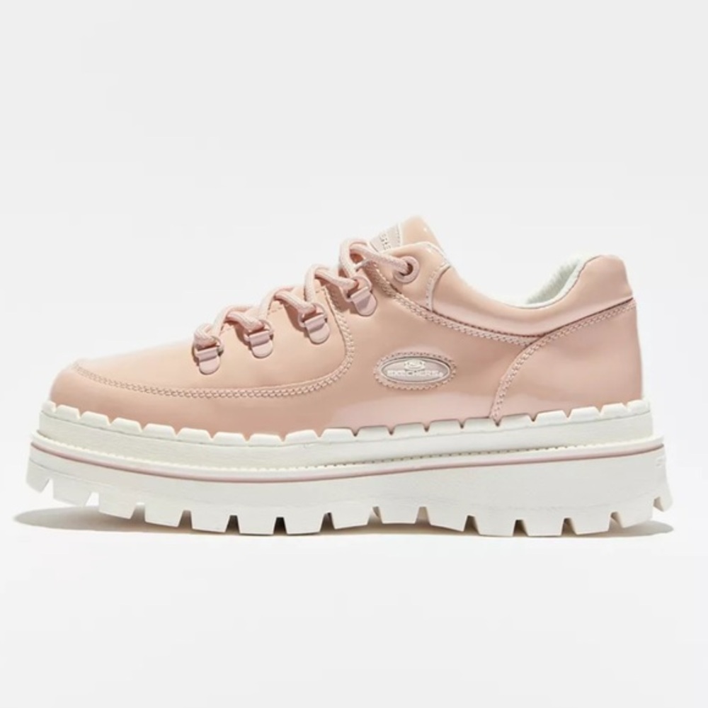 Skechers Pink and White Jammers Chunky Platform Sneakers